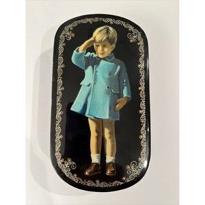 JFK Jr Farewell Salute VINTAGE Lacquered Black Box EXTREMELY RARE